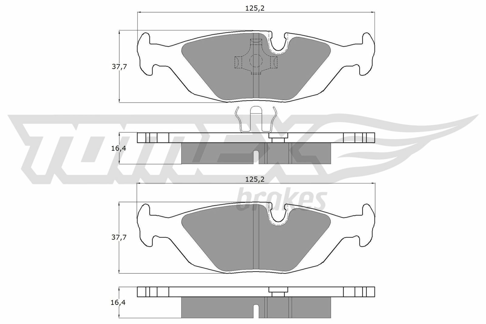 Sada brzdových destiček, kotoučová brzda TOMEX Brakes